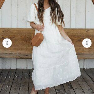 White midi dress perfect for family pictures!! New never worn